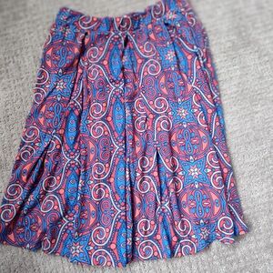 Lularoe Madison Skirt - Red/Blue Paisley